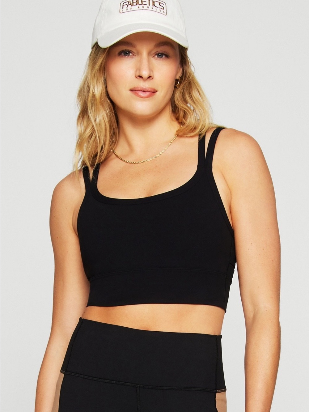 Fabletics Black Principal Longline Sports Bra